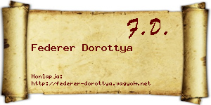 Federer Dorottya névjegykártya